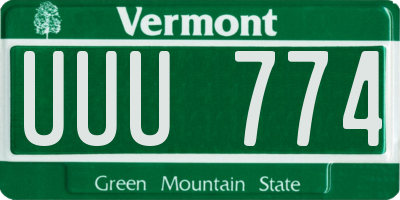 VT license plate UUU774