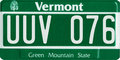 VT license plate UUV076