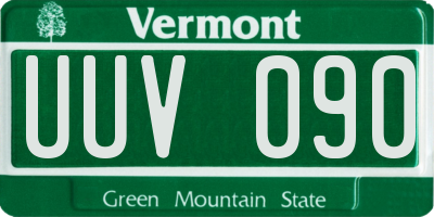 VT license plate UUV090
