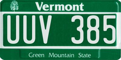 VT license plate UUV385