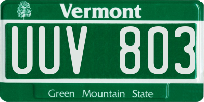 VT license plate UUV803