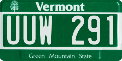 VT license plate UUW291