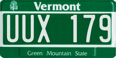 VT license plate UUX179