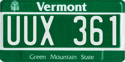 VT license plate UUX361