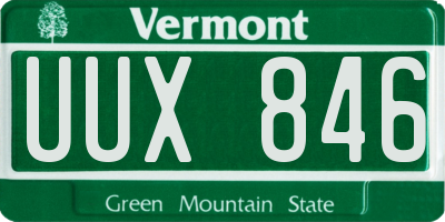 VT license plate UUX846