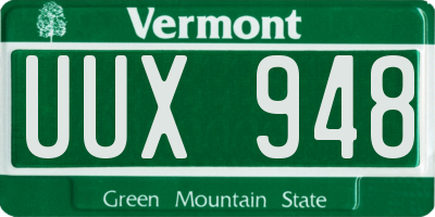 VT license plate UUX948