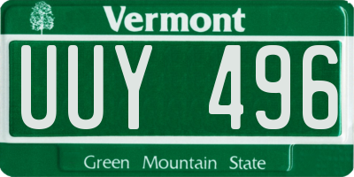VT license plate UUY496