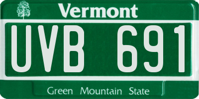 VT license plate UVB691