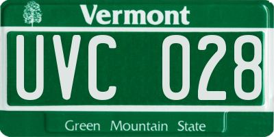 VT license plate UVC028