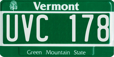 VT license plate UVC178