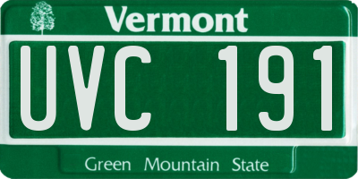 VT license plate UVC191