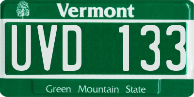 VT license plate UVD133