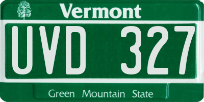 VT license plate UVD327