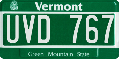 VT license plate UVD767