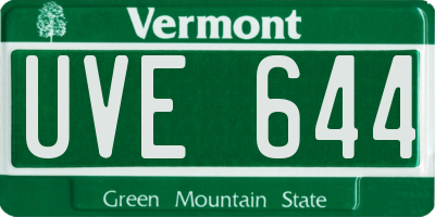 VT license plate UVE644