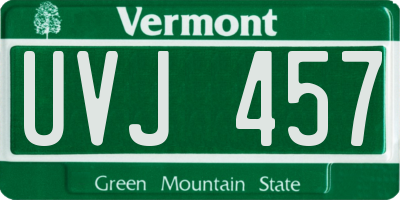 VT license plate UVJ457