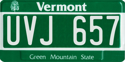 VT license plate UVJ657