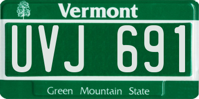 VT license plate UVJ691