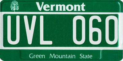 VT license plate UVL060