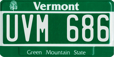 VT license plate UVM686