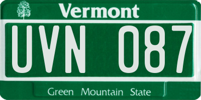 VT license plate UVN087