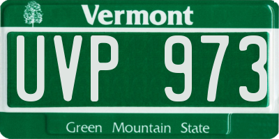 VT license plate UVP973