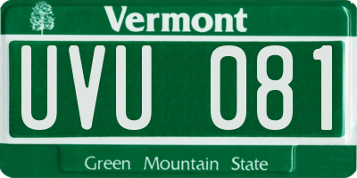VT license plate UVU081