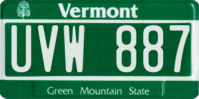 VT license plate UVW887