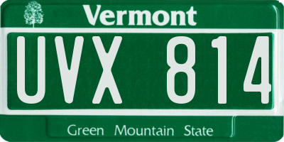VT license plate UVX814