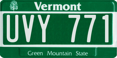 VT license plate UVY771