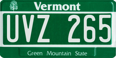 VT license plate UVZ265