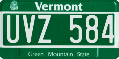 VT license plate UVZ584