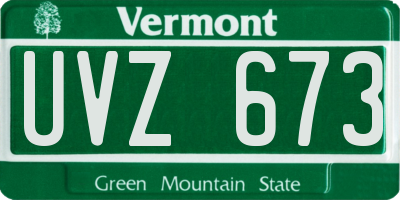 VT license plate UVZ673