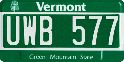 VT license plate UWB577