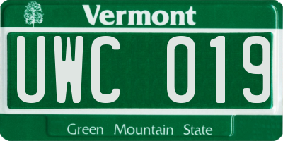 VT license plate UWC019