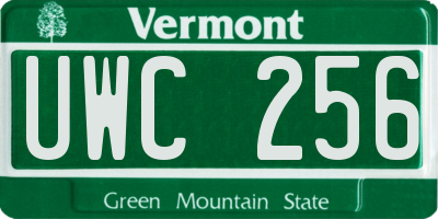 VT license plate UWC256