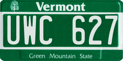 VT license plate UWC627