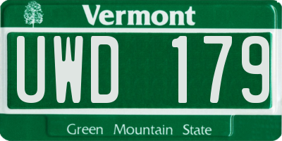 VT license plate UWD179