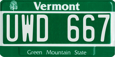 VT license plate UWD667