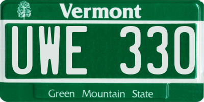 VT license plate UWE330