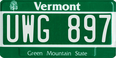 VT license plate UWG897