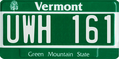 VT license plate UWH161