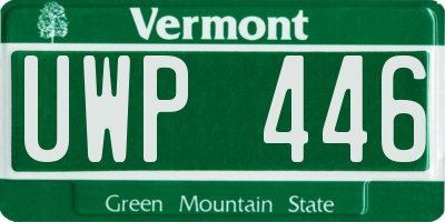 VT license plate UWP446