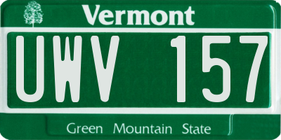 VT license plate UWV157