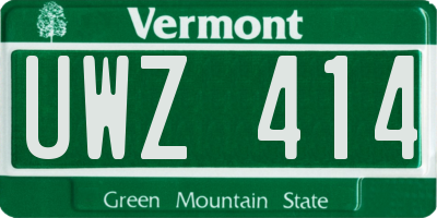 VT license plate UWZ414
