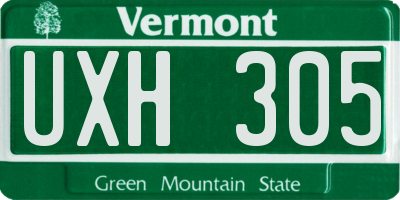 VT license plate UXH305