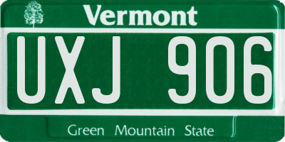 VT license plate UXJ906