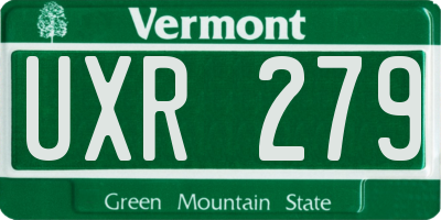 VT license plate UXR279