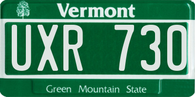 VT license plate UXR730