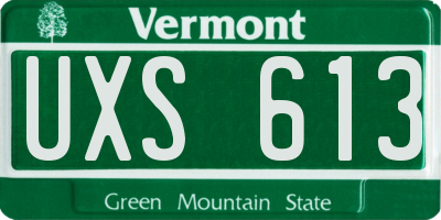 VT license plate UXS613